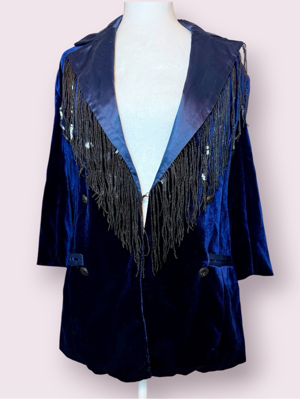 NWT Labelrail X Juliette Foxx ASOS Blue Velvet Blazer Embellished Trim Size 8
